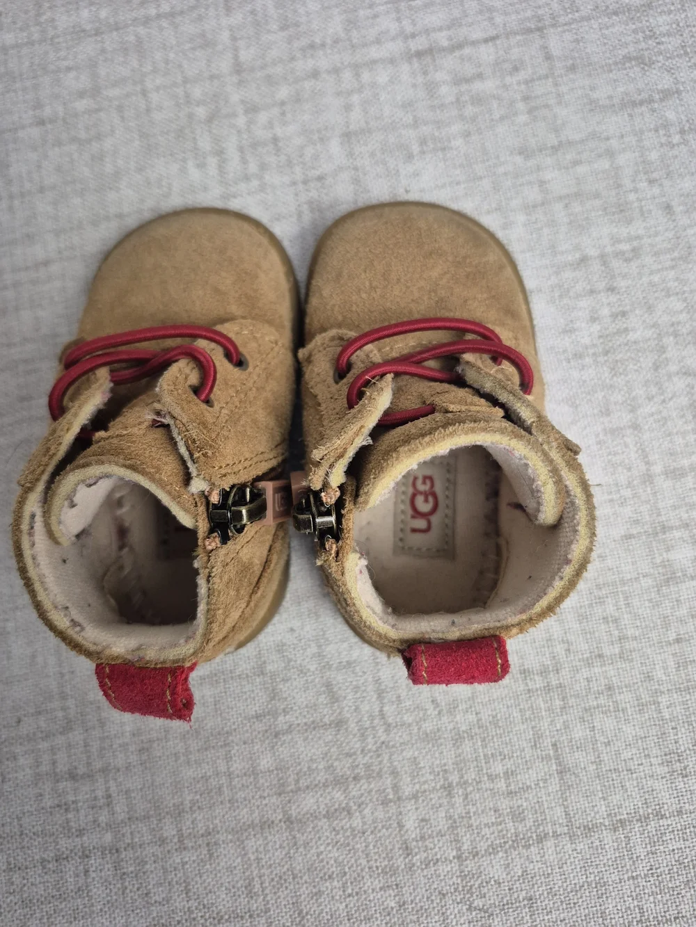 UGG Neumel II Chestnut Suede Side Zip Ankle Boots Infant Size 2/3